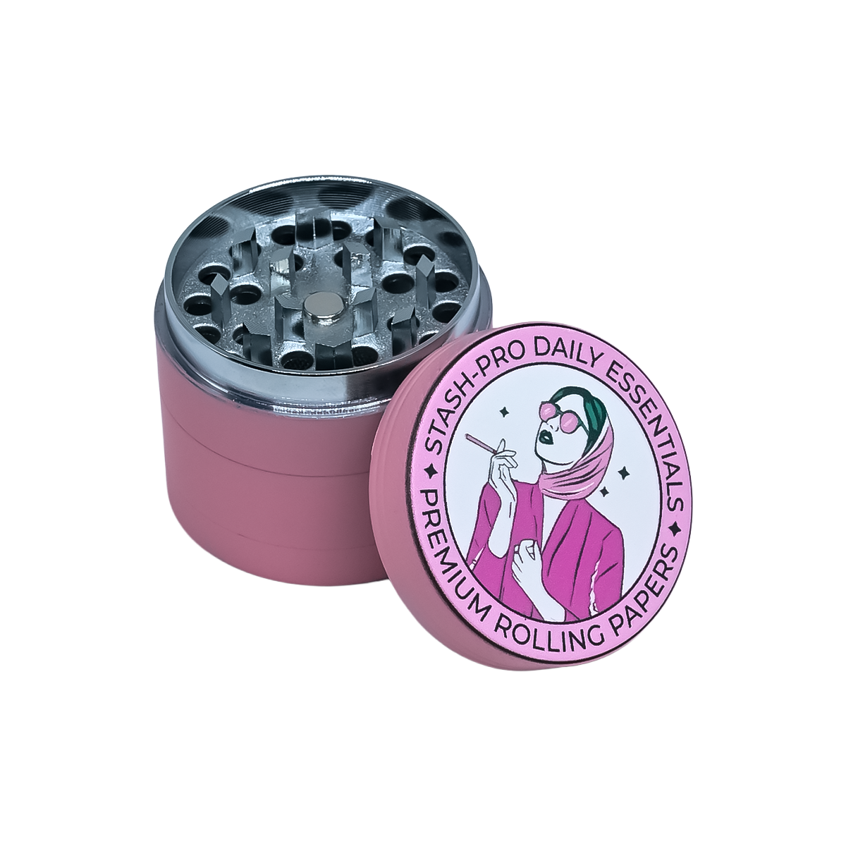stash-pro Medium Aluminum Grinder - Pink