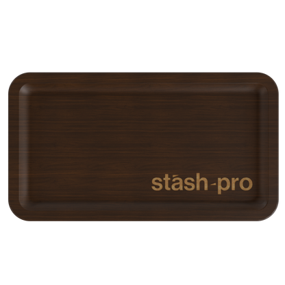 stash-pro Wooden Rolling Tray - Dark Brown