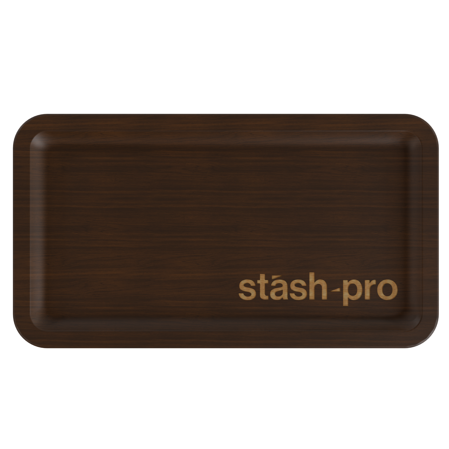Stash Pro Wooden Rolling Tray - Dark Brown