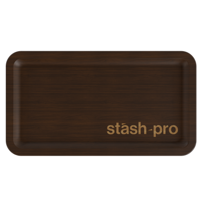 Stash Pro Wooden Rolling Tray - Dark Brown