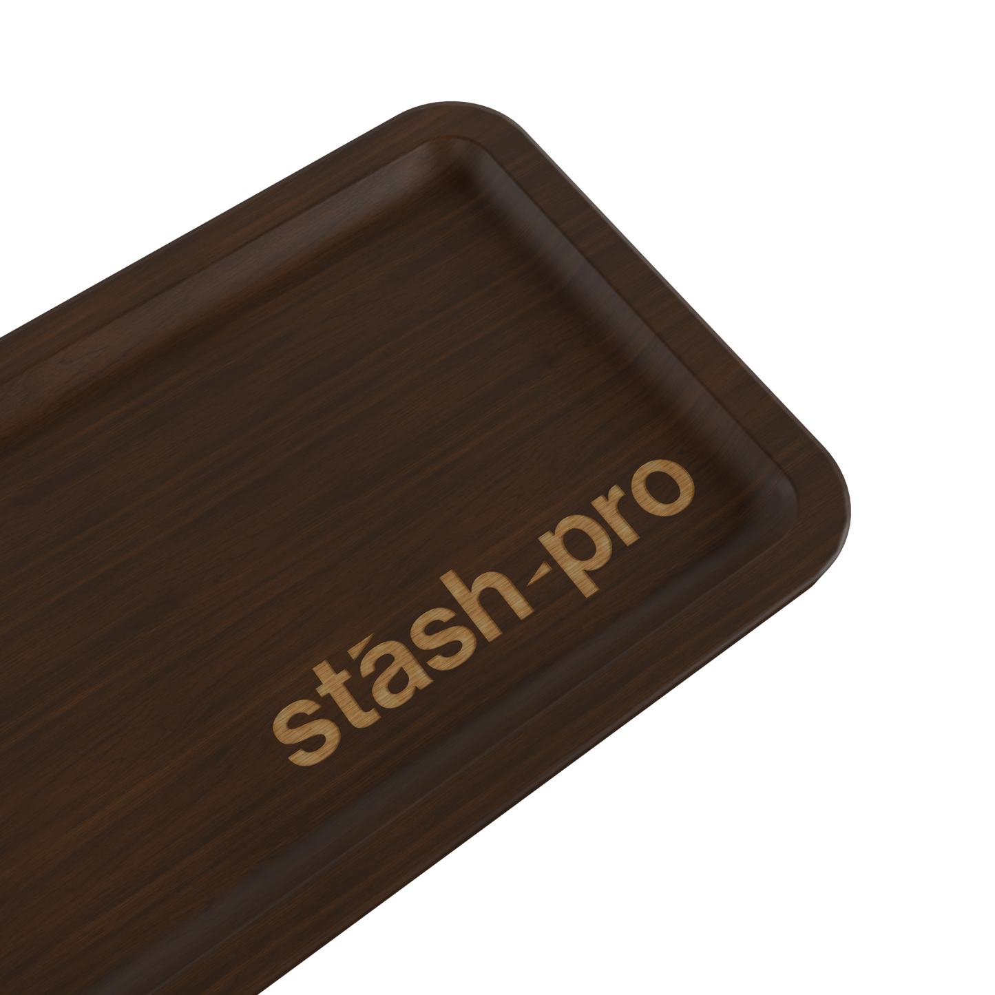 Stash Pro Wooden Rolling Tray - Dark Brown