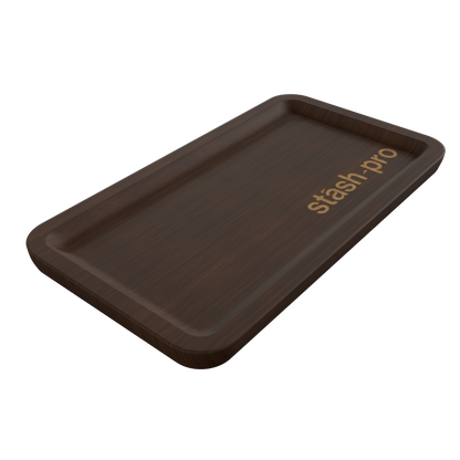 Stash Pro Wooden Rolling Tray - Dark Brown