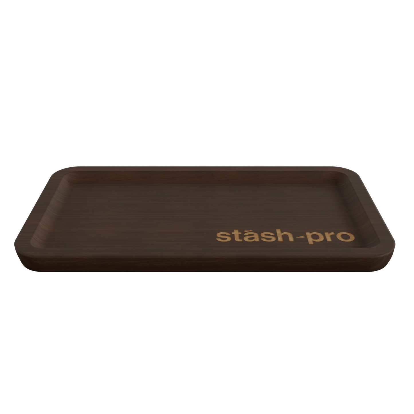 Stash Pro Wooden Rolling Tray - Dark Brown