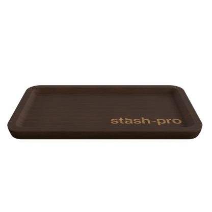 Stash Pro Wooden Rolling Tray - Dark Brown