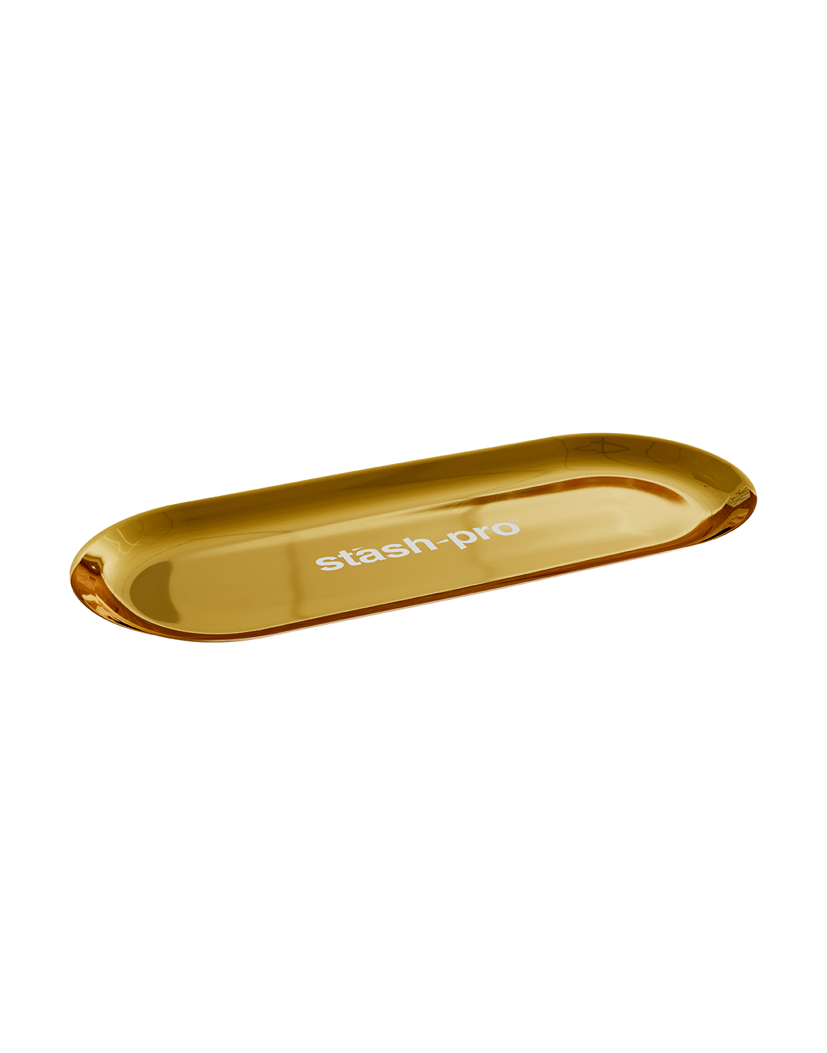 stash-pro oval metal tray gold