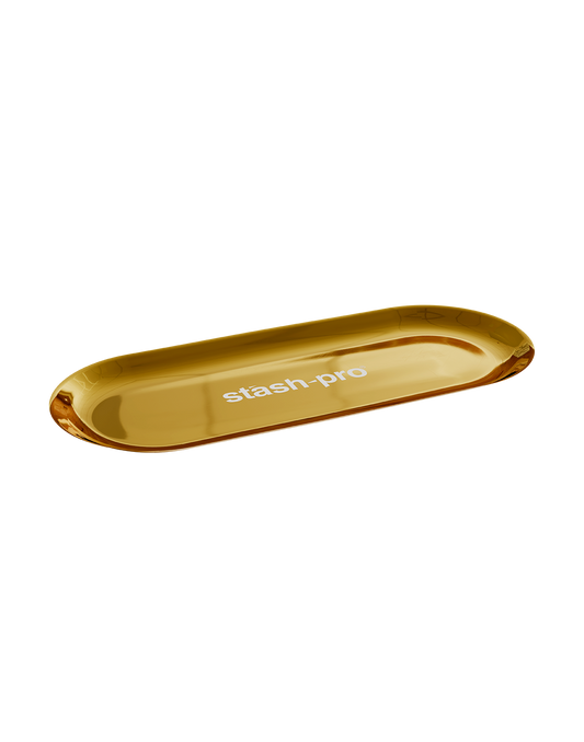 stash-pro oval metal tray gold