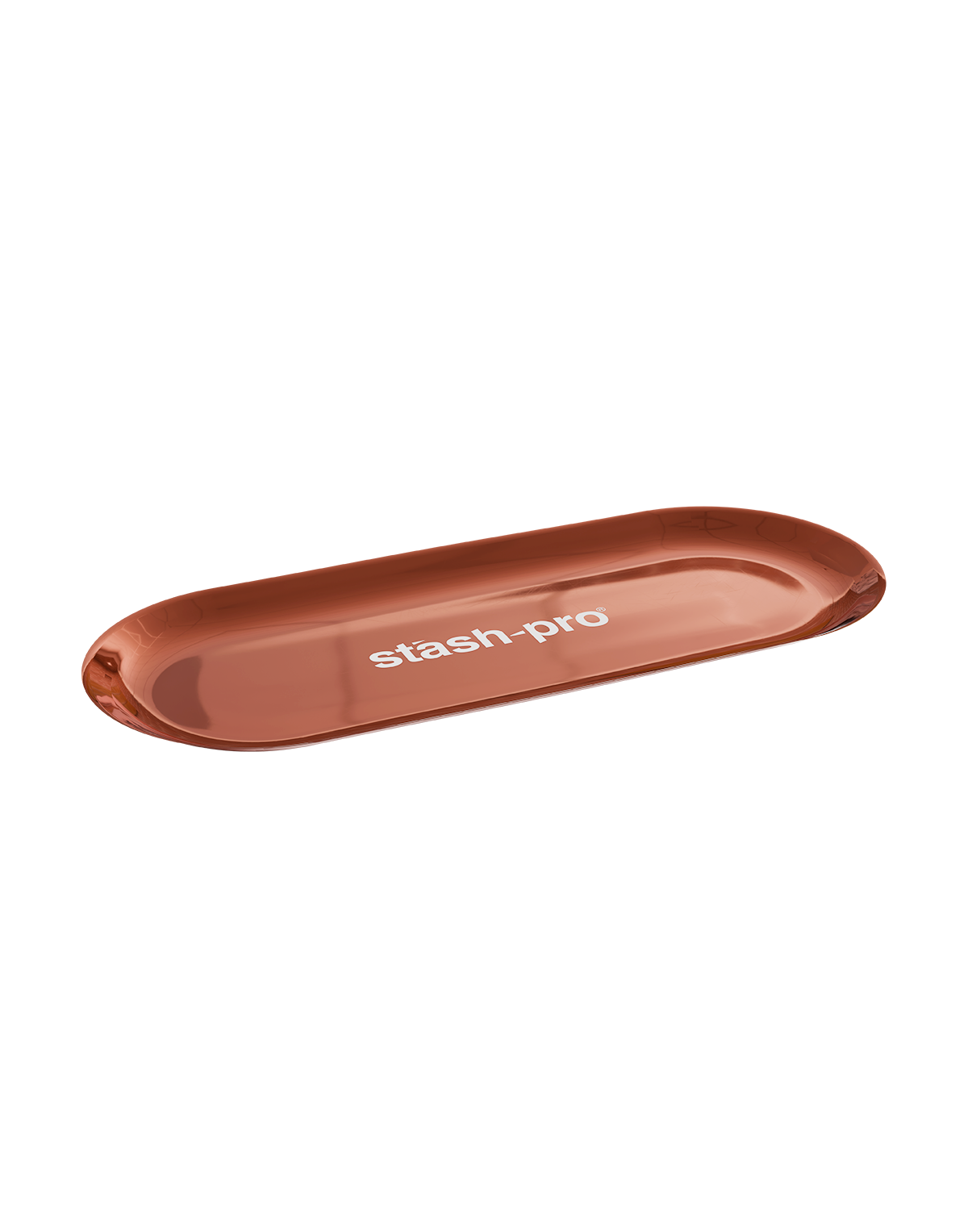stash-pro oval metal tray rose gold