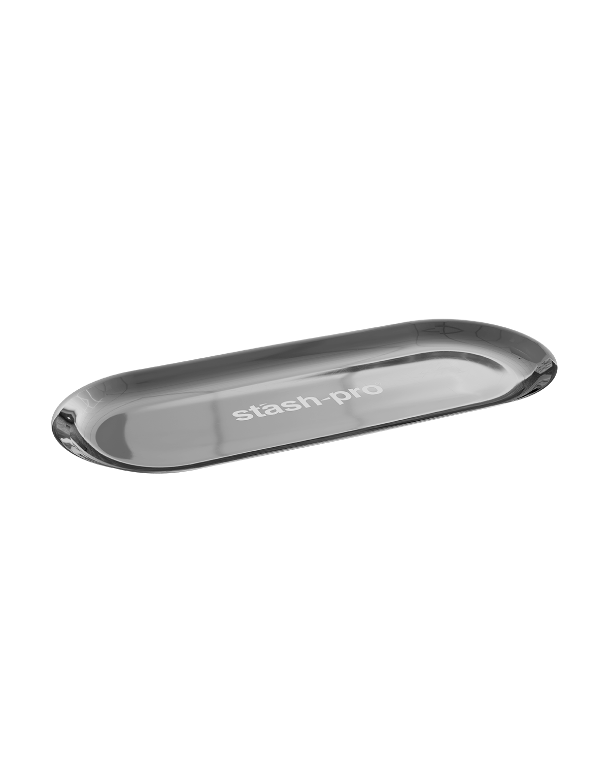 stash-pro oval metal tray silver