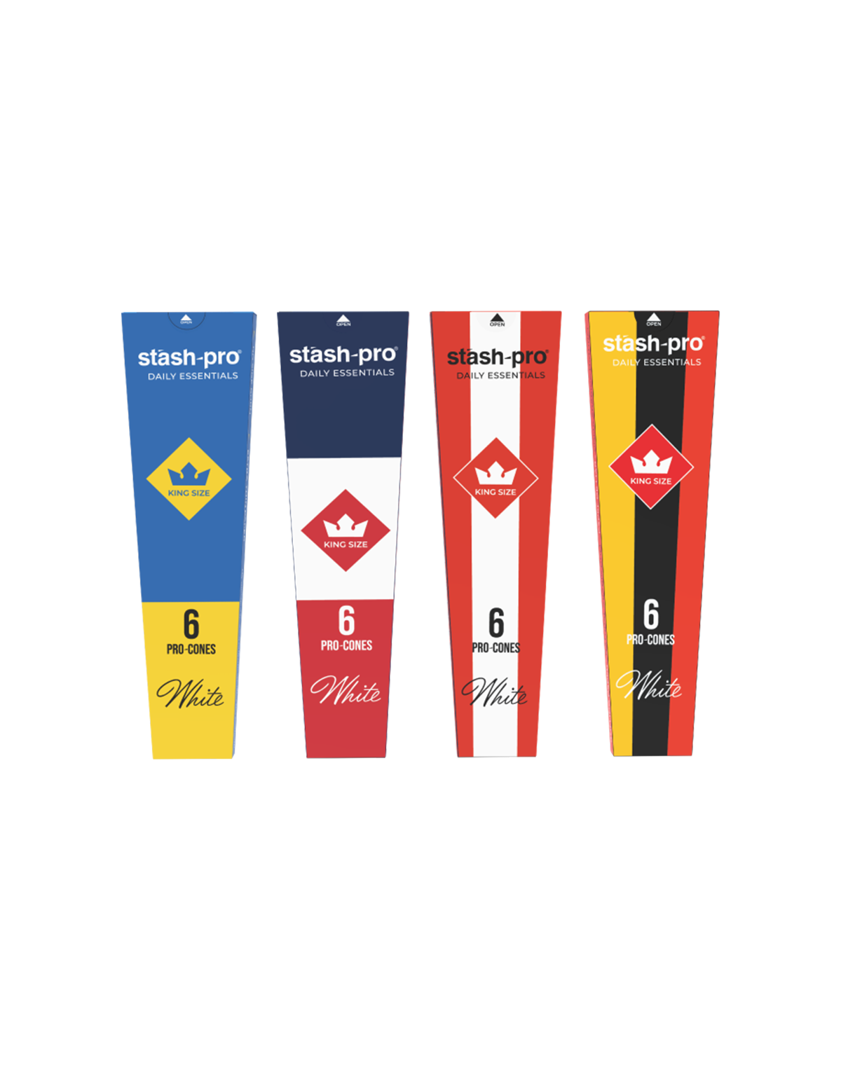 stash-pro White Pre-Rolled Cones – Pack of 6 (King Size) | Ready to Fill & Blaze