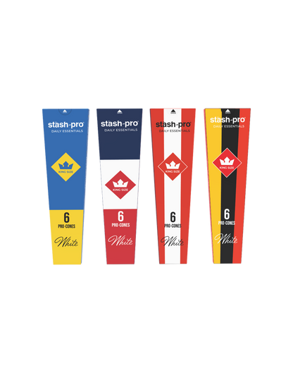 stash-pro White Pre-Rolled Cones – Pack of 6 (King Size) | Ready to Fill & Blaze