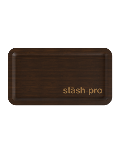 stash-pro Wooden Rolling Tray - Dark Brown